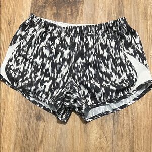Nike Black & White Printed Running Shorts with Side Mesh